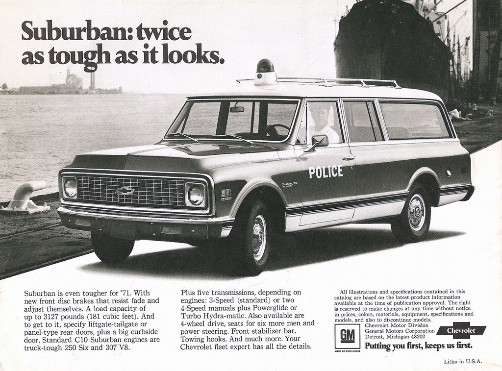 1971 Chevrolet Police Vehicles Brochure Page 1